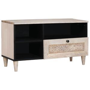 vidaXL Mueble de TV con caj&oacute;n Blanco Blanqueado 80 x 33 x 46 cm