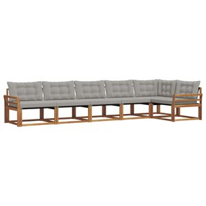 vidaXL Conjunto de sof&aacute;s de exterior 6 pcs Gris Natural y Claro