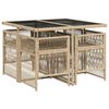 vidaXL Set comedor de jard&iacute;n 5 pzas con cojines rat&aacute;n sint&eacute;tico beige
