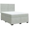 vidaXL Cama box spring con colch&oacute;n terciopelo gris claro 140x200 cm