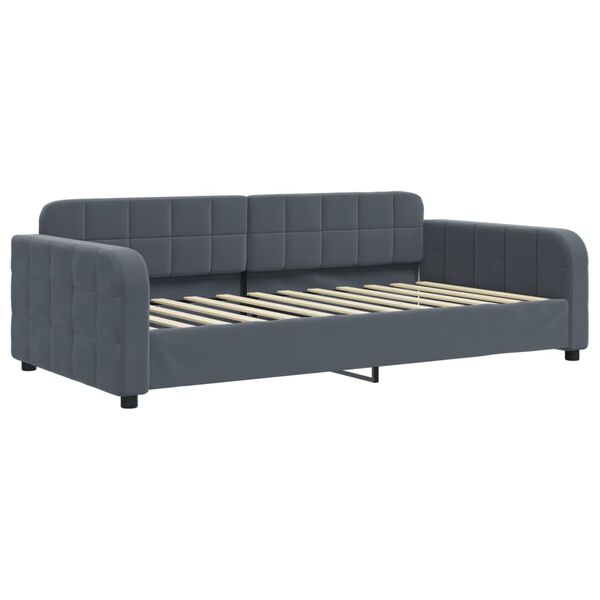 vidaXL Sof&aacute; cama nido con cajones terciopelo gris oscuro 90x200 cm