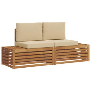 vidaXL 2 uds. Conjunto de sof&aacute;s de exterior Natural y Beige