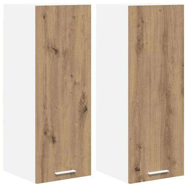 vidaXL Mueble colgante 2 pcs Roble Artesano y 30 x 31 x 80 cm