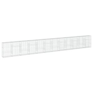 vidaXL Cesta de gaviones con cubierta hierro galvanizado 1200x50x150cm