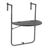 Livin'outdoor Mesa de balc&oacute;n plegable semicircular gris