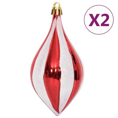 vidaXL Juego de adornos de navidad de 64 piezas rojo y blanco