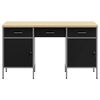 vidaXL Armario de trabajo con cajón 3 pcs Negro 150 x 55 x 85 cm