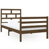 vidaXL Estructura de cama individual madera maciza marr&oacute;n 90x190 cm