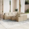 vidaXL Set de sof&aacute;s de jard&iacute;n 9 pzas con cojines rat&aacute;n sint&eacute;tico beige
