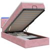 vidaXL Cama tipo otomana con colch&oacute;n y LED Rosa 100 x 200 cm