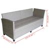 vidaXL Set de muebles de jardín 3 pzas y cojines ratán sintético gris