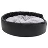 vidaXL Cama para perros felpa y cuero sint&eacute;tico negro gris 99x89x21 cm