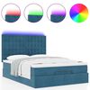 vidaXL Estructura de cama otomana con colchones terciopelo azul oscuro