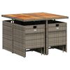 vidaXL Set comedor jard&iacute;n 9 pzas y cojines rat&aacute;n sint&eacute;tico gris
