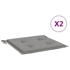 vidaXL Cojines de silla de jard&iacute;n 2 uds tela Oxford gris 50x50x4 cm