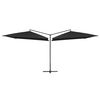 vidaXL Sombrilla doble de jard&iacute;n palo de acero negro 250x250 cm