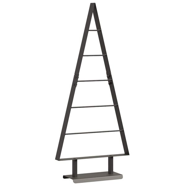 vidaXL Árbol de Navidad de metal con soporte Negro 90 cm Acero