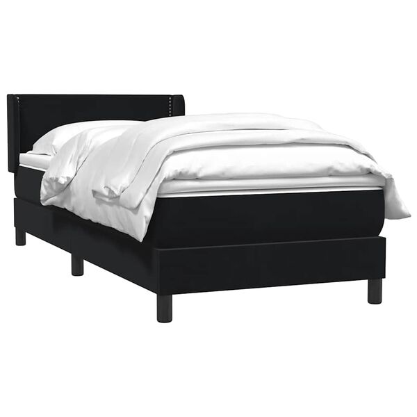 vidaXL Cama box spring con colch&oacute;n cuero sint&eacute;tico negro 80x210 cm
