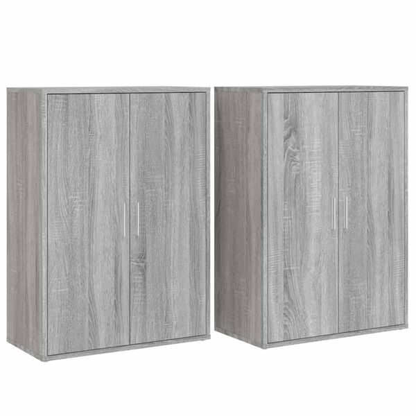 vidaXL Aparadores 2 uds madera de ingeniería gris Sonoma 60x31x84 cm