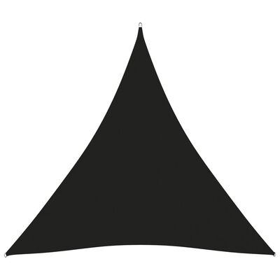 vidaXL Toldo de vela triangular tela Oxford negro 5x5x5 m