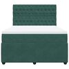 vidaXL Cama box spring con colch&oacute;n terciopelo verde oscuro 160x200 cm