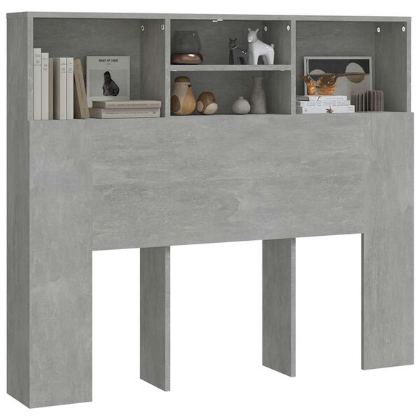 vidaXL Mueble cabecero gris hormig&oacute;n 120x19x103,5 cm