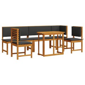 vidaXL Juego Bistro de Jardín 6 pcs Marrón madera maciza de acacia
