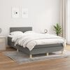 vidaXL Cama box spring con colch&oacute;n tela gris oscuro 120x190 cm