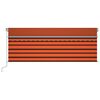 vidaXL Toldo retr&aacute;ctil manual con persiana naranja y marr&oacute;n 4,5x3 m