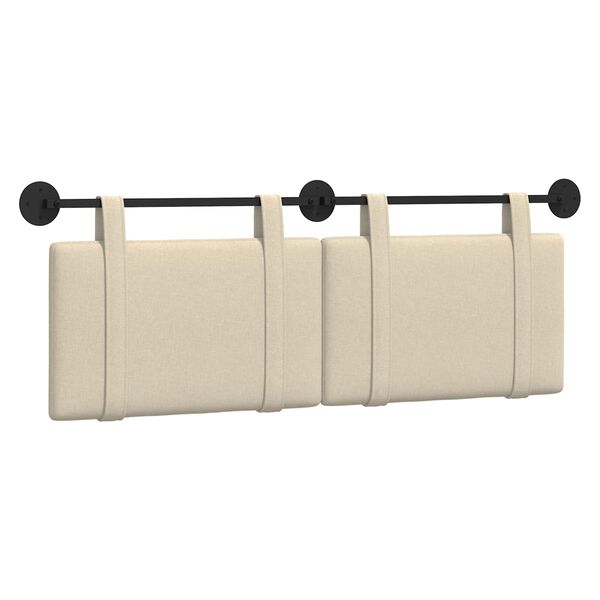 vidaXL Cabecera Colgante Liso Crema 150 x 55 x 5 cm tela