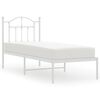 vidaXL Estructura cama sin colch&oacute;n con cabecero metal blanco 75x190 cm