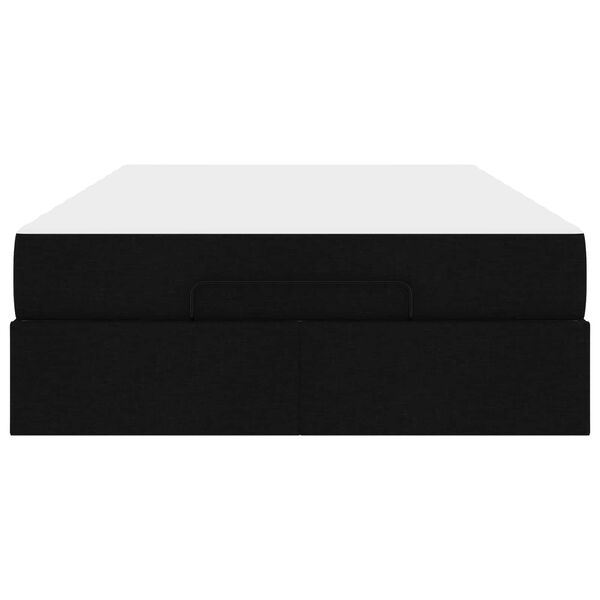 vidaXL Estructura de cama con colch&oacute;n con colch&oacute;n 2 pcs Negro tela