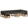 vidaXL Conjunto de sof&aacute;s de exterior 11 uds. Natural y negro