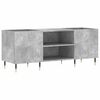 vidaXL Mueble discos madera contrachapada gris hormig&oacute;n 121x38x48 cm
