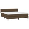 vidaXL Cama box spring con colch&oacute;n tela marr&oacute;n oscuro 180x200 cm