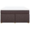 vidaXL Cama box spring con colch&oacute;n tela marr&oacute;n oscuro 140x190 cm