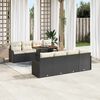 vidaXL Conjunto de sofá de jardín 9 pcs Negro Poliratán