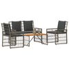 vidaXL Juego de muebles de exterior 4 pcs Negro y Gris oscuro