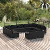 vidaXL Set de muebles de jardín 11 pzas cojines ratán sintético negro