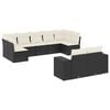vidaXL Set de sof&aacute;s de jard&iacute;n 8 piezas y cojines rat&aacute;n sint&eacute;tico negro