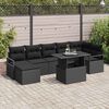 vidaXL Conjunto de sof&aacute; de jard&iacute;n 8 pcs Negro rat&aacute;n sint&eacute;tico