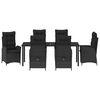 vidaXL Conjunto de Comedor de Jard&iacute;n 7 pcs Negro rat&aacute;n sint&eacute;tico