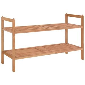 vidaXL Zapatero de madera maciza nogal 69x27x41 cm
