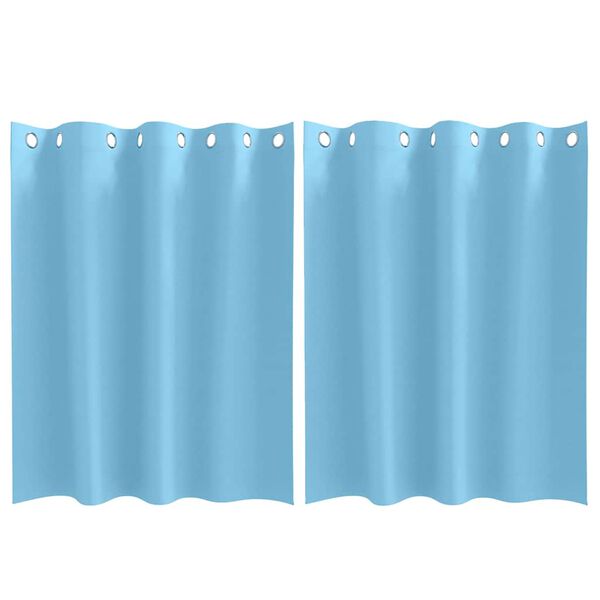 vidaXL Cortinas Opacas con Anillas 2 pcs Azul Claro 140 x 140 cm