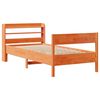vidaXL Cama sin colch&oacute;n madera maciza de pino marr&oacute;n cera 100x200 cm