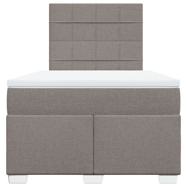 vidaXL Cama box spring con colch&oacute;n tela gris taupe 120x190 cm