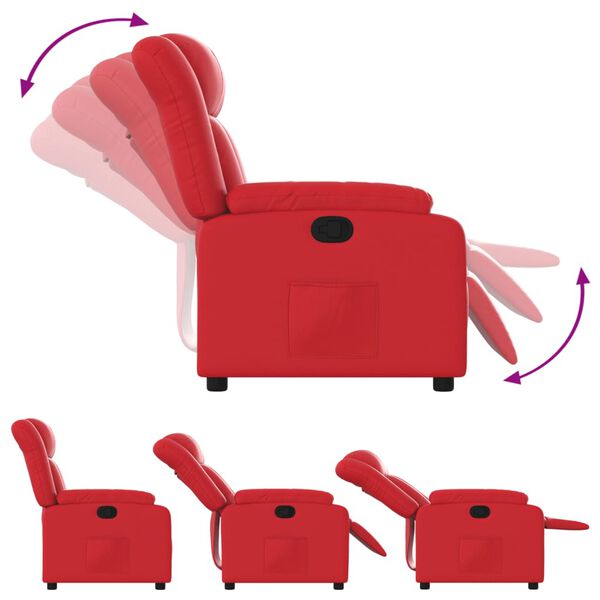 vidaXL Sill&oacute;n reclinable de cuero sint&eacute;tico rojo