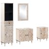 vidaXL Juego de muebles de ba&ntilde;o 4 uds. Madera de mango maciza