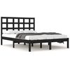 vidaXL Estructura de cama de madera maciza de pino negra 200x200 cm