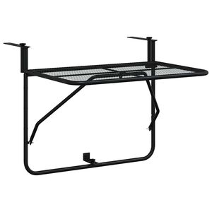 vidaXL Mesa de balc&oacute;n de acero negro 60x40 cm